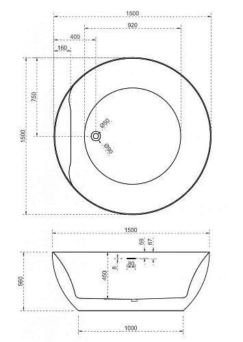 Ванна отдельностоящая ABBER AB9280 150x150 универсальная, белая акриловая Ванна отдельностоящая ABBER AB9280 150x150 универсальная, белая акриловая