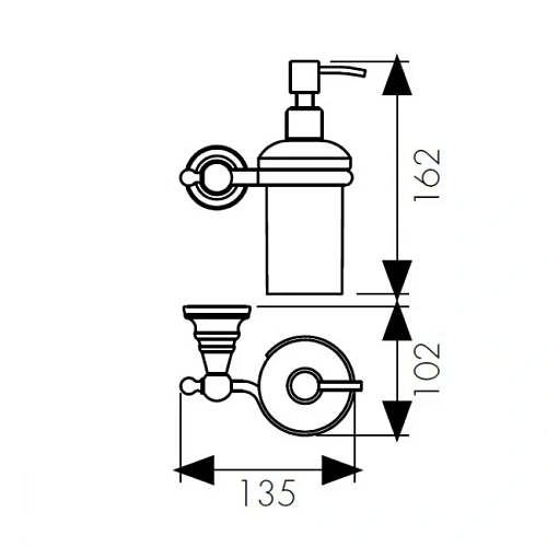 Дозатор жидкого мыла Kaiser KH-2210 хром латунь Дозатор жидкого мыла Kaiser KH-2210 хром латунь