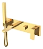 Смеситель для ванны Boheme Qubic Shinny Gold 474-2-G встроенный