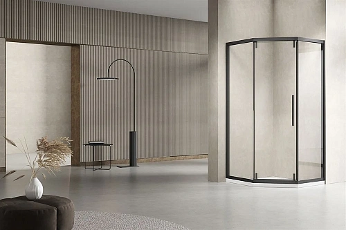 Душевой уголок Show VSP1-4SH100CLB, 1000x1000, черный, стекло прозрачное Душевой уголок Show VSP1-4SH100CLB, 1000x1000, черный, стекло прозрачное