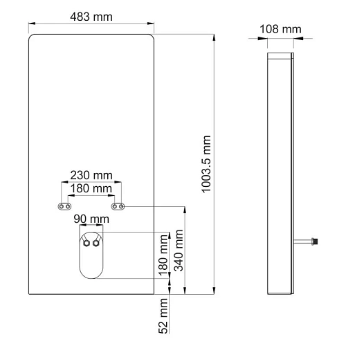 Пристенный модуль системы инсталляции для биде WasserKRAFT Naab 86BDT.050.BL черный Пристенный модуль системы инсталляции для биде WasserKRAFT Naab 86BDT.050.BL черный