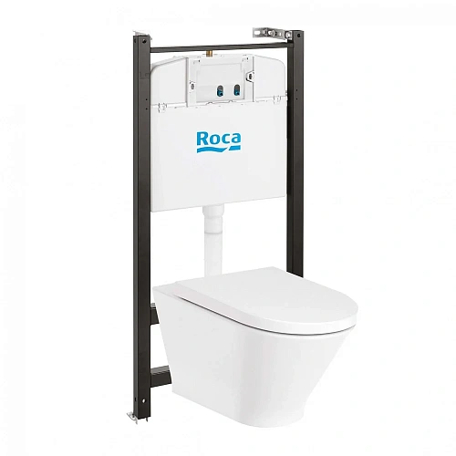 Комплект унитаза Roca The Gap Round 893105000 Rimless с инсталляцией;сиденьем Supralit;без панели см Комплект унитаза Roca The Gap Round 893105000 Rimless с инсталляцией;сиденьем Supralit;без панели см