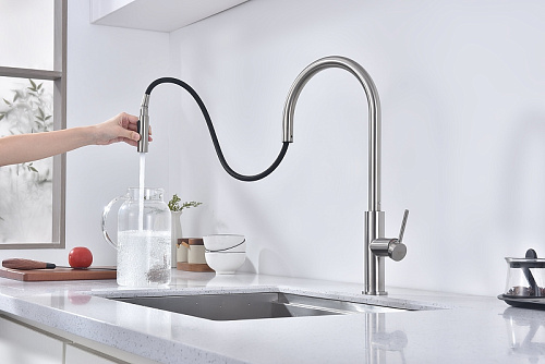 Смеситель для кухни Paulmark Senso брашированная сталь Se215180-BS Смеситель для кухни Paulmark Senso брашированная сталь Se215180-BS