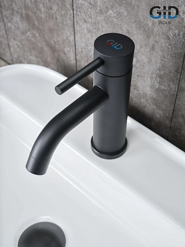 Смеситель для раковины Gid Inga SS096-BM-K SS096BMK черный матовый Смеситель для раковины Gid Inga SS096-BM-K SS096BMK черный матовый