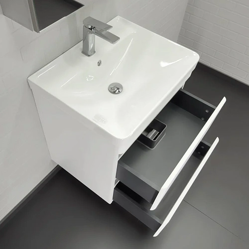 Тумба с раковиной Comforty Валдай-60П2 00-00020675 подвесная белый матовый раковина 4460 Тумба с раковиной Comforty Валдай-60П2 00-00020675 подвесная белый матовый раковина 4460