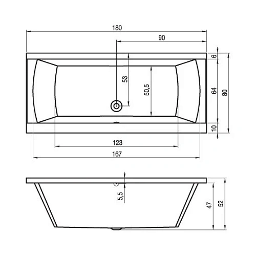 Акриловая ванна Riho Julia BA7200500000000 180x80 Акриловая ванна Riho Julia BA7200500000000 180x80
