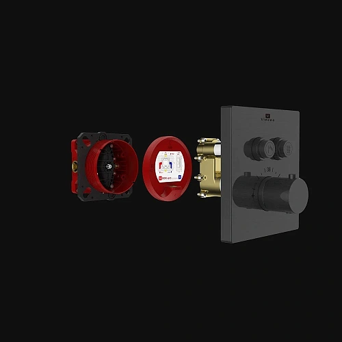 Душевая система Vincea Inspire VSFW-3I21T2GM встраиваемая, термостатический, 2 режима, вороненая ста Душевая система Vincea Inspire VSFW-3I21T2GM встраиваемая, термостатический, 2 режима, вороненая ста