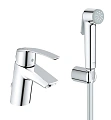 Смеситель для раковины GROHE Start однорычажный с гигиеническим душем с настенным держателем, хром ( 23123001 Смеситель для раковины GROHE Start однорычажный с гигиеническим душем с настенным держателем, хром ( 23123001