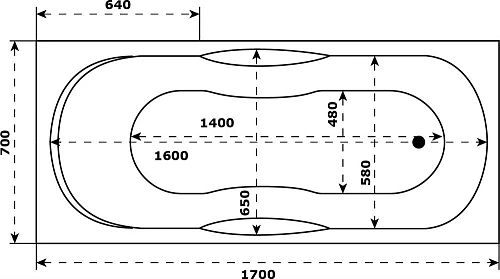 Акриловая ванна DIWO Ярославль 170x70 прямоугольная, пристенная, российская 511157 Акриловая ванна DIWO Ярославль 170x70 прямоугольная, пристенная, российская 511157
