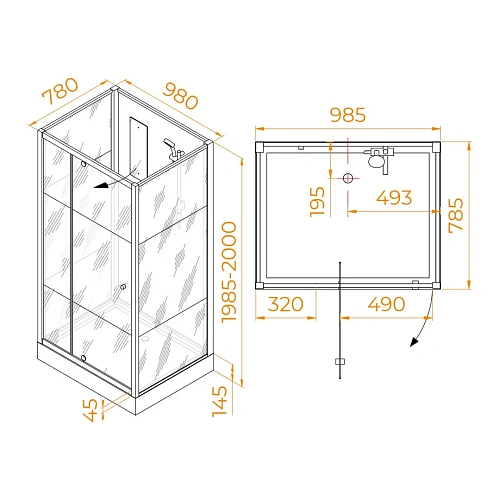 Душевая кабина RGW Andaman AN-207 800x1000 мм 411320780-95 Душевая кабина RGW Andaman AN-207 800x1000 мм 411320780-95