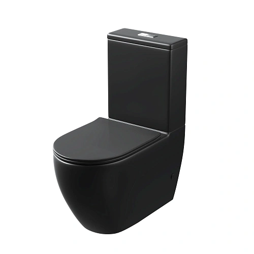 Унитаз напольный Grossman GR-4419BMS (680х375x810) безободковый, черный матовый с крышкой микролифт Унитаз напольный Grossman GR-4419BMS (680х375x810) безободковый, черный матовый с крышкой микролифт