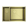 Кухонная мойка Omoikiri Taki 69-2-U/IF-LG-R Side нержавеющая сталь/светлое золото 4993184 Кухонная мойка Omoikiri Taki 69-2-U/IF-LG-R Side нержавеющая сталь/светлое золото 4993184