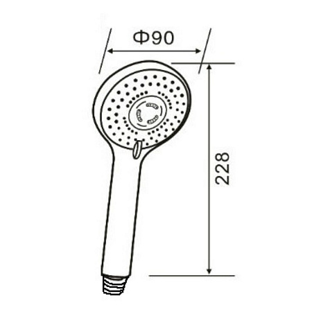 Душевая лейка Agger Wave A03 d 90 мм, 3 режима, хром