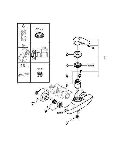 Смеситель для душа GROHE Eurostyle (23722003) хром Смеситель для душа GROHE Eurostyle (23722003) хром