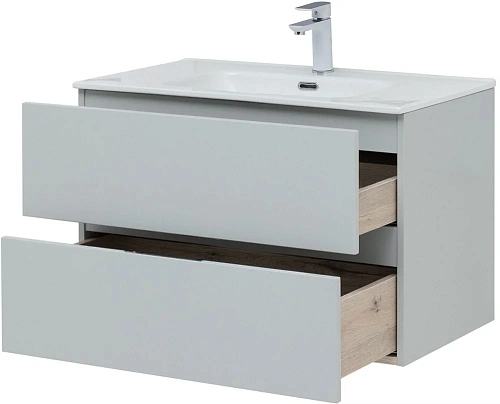 Тумба под раковину Aquanet Алвита New 80 2 ящика, серый 00277516 Тумба под раковину Aquanet Алвита New 80 2 ящика, серый 00277516