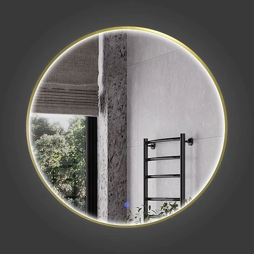 Зеркало Comforty Вега-75 00-00020725 LED IC-подсветка, теплый свет, сенсор, золотой матовый Зеркало Comforty Вега-75 00-00020725 LED IC-подсветка, теплый свет, сенсор, золотой матовый