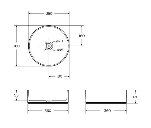 Раковина BelBagno BB1357 360x360 белый Раковина BelBagno BB1357 360x360 белый