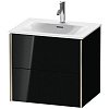 Картинка анонса товара «тумба под раковину duravit xviu xv41320b140 подвесная 61 см черный глянцевый»