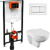 Комплект унитаза VitrA Normus L-box 9773B003-7206 с инсталляцией и кнопкой, сиденье микролифт