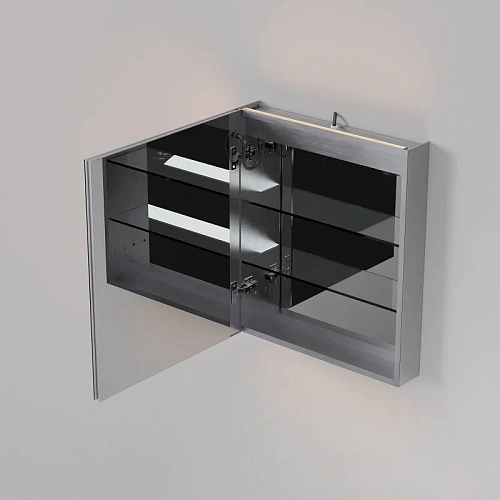 Зеркальный шкаф ArtDecco Elysian Reflect 60 AER06070MC в алюминиевой раме, с подсветкой Зеркальный шкаф ArtDecco Elysian Reflect 60 AER06070MC в алюминиевой раме, с подсветкой