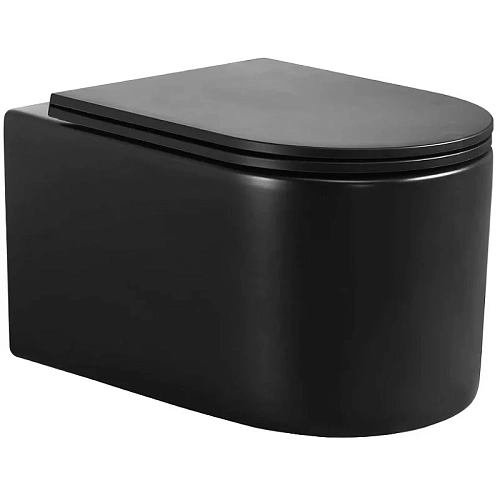 Унитаз подвесной Ceruttispa TANARO Aria MB CT9238 безободковый черный матовый, сиденье микролифт Унитаз подвесной Ceruttispa TANARO Aria MB CT9238 безободковый черный матовый, сиденье микролифт