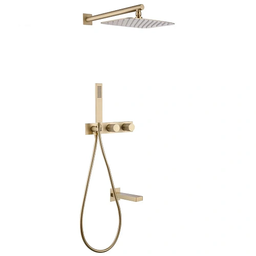 Душевая система ABBER Rund AF8717G скрытого монтажа с изливом, золотое матовое Душевая система ABBER Rund AF8717G скрытого монтажа с изливом, золотое матовое