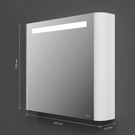 Зеркальный шкаф AM.PM Sensation M30MCL0801WG левый, 80 см, с подсветкой, белый Зеркальный шкаф AM.PM Sensation M30MCL0801WG левый, 80 см, с подсветкой, белый
