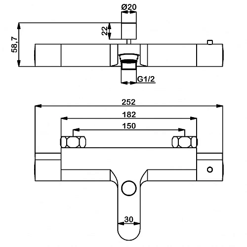 Смеситель для ванны Swedbe Mercury 9060 термостатический Смеситель для ванны Swedbe Mercury 9060 термостатический