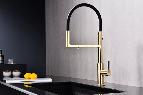 Смеситель для кухни Paulmark TORNADO светлое золото To213402-LG Смеситель для кухни Paulmark TORNADO светлое золото To213402-LG