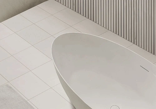 Ванна отдельностоящая ABBER AS9625-1.8 180x85 универсальная, белая матовая, искусственный камень Ванна отдельностоящая ABBER AS9625-1.8 180x85 универсальная, белая матовая, искусственный камень