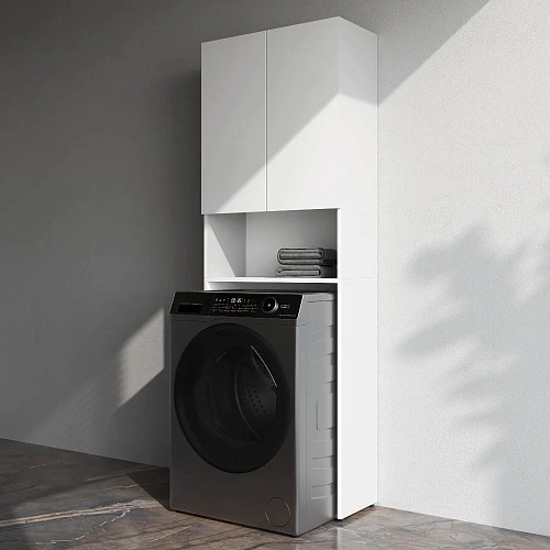 Шкаф AM.PM X-Joy M85CSX06521WG1 над стир.машиной с дверями и открытой полкой, узкий, 65 см, белый Шкаф AM.PM X-Joy M85CSX06521WG1 над стир.машиной с дверями и открытой полкой, узкий, 65 см, белый