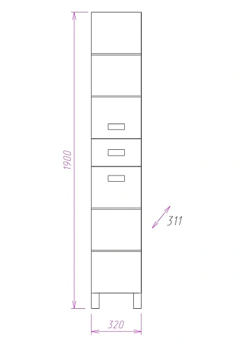 Шкаф-пенал Onika БАЛТИКА 32.11 универсальный 403214 Шкаф-пенал Onika БАЛТИКА 32.11 универсальный 403214