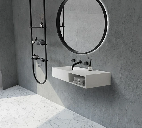 Тумба с раковиной ABBER Stein AS2649-1.2 подвесная, белая матовая Тумба с раковиной ABBER Stein AS2649-1.2 подвесная, белая матовая