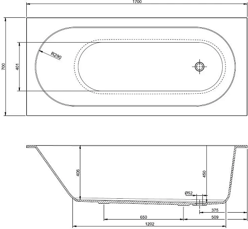 Ванна из искусственного камня Allen Brau Krion Stone 170x70 2.36001.20 Ванна из искусственного камня Allen Brau Krion Stone 170x70 2.36001.20