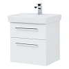 Тумба под раковину DREJA Q MAX, 55 см, подвесная, 2 ящика, белый глянец 77.0001W