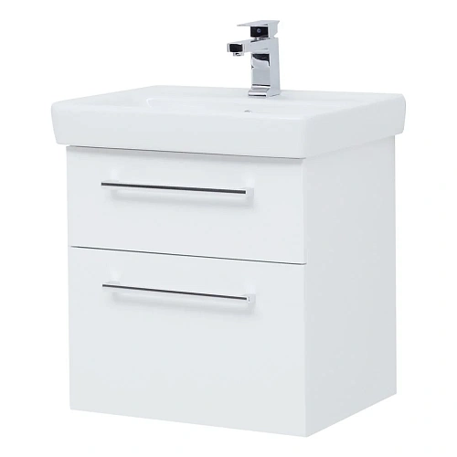 Тумба под раковину DREJA Q MAX, 55 см, подвесная, 2 ящика, белый глянец 77.0001W Тумба под раковину DREJA Q MAX, 55 см, подвесная, 2 ящика, белый глянец 77.0001W
