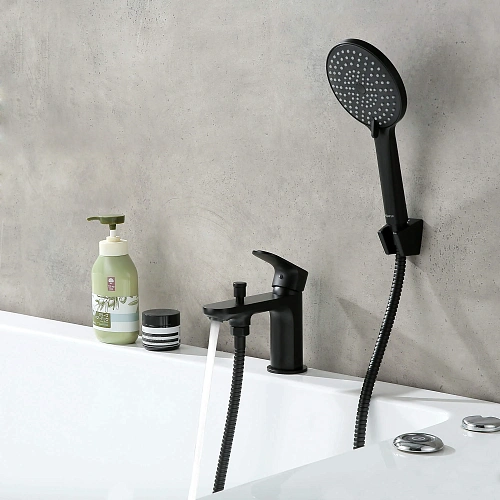 Смеситель на борт ванны Aquatek АЛЬФА AQ1944MB матовый черный Смеситель на борт ванны Aquatek АЛЬФА AQ1944MB матовый черный