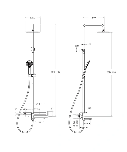 Душевая система BelBagno ETNA ETN-VSCM-IN сатин Душевая система BelBagno ETNA ETN-VSCM-IN сатин