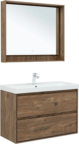 Тумба под раковину Aquanet Милан 100 дуб рустикальный 00336380 подвесная Тумба под раковину Aquanet Милан 100 дуб рустикальный 00336380 подвесная