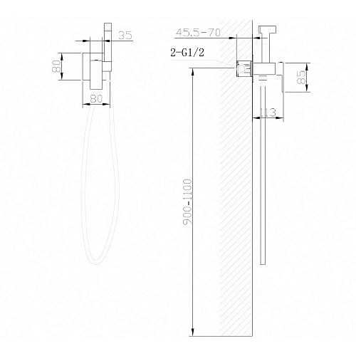 Гигиенический душ ABBER Daheim AF8226Wбелый матовый Гигиенический душ ABBER Daheim AF8226Wбелый матовый