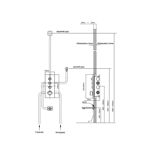 Душевая система Vincea Inspire VSFW-433TI1GM встраиваемая, вороненая сталь Душевая система Vincea Inspire VSFW-433TI1GM встраиваемая, вороненая сталь