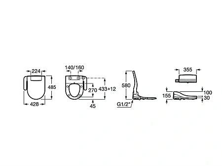 Электронное Крышка-сиденье ROCA Multiclean Advance round, дюропласт, с микролифтом, быстросъемное, ф 804001001 Электронное Крышка-сиденье ROCA Multiclean Advance round, дюропласт, с микролифтом, быстросъемное, ф 804001001