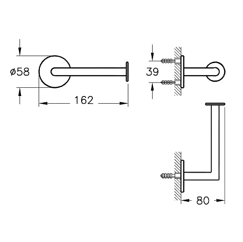 Держатель туалетной бумаги Vitra Origin A44887 хром Держатель туалетной бумаги Vitra Origin A44887 хром