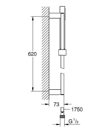 Душевой гарнитур GROHE Euphoria Cube+ (Душевая лейка, штанга 600 мм, шланг 1750 мм), хром (27891000) Душевой гарнитур GROHE Euphoria Cube+ (Душевая лейка, штанга 600 мм, шланг 1750 мм), хром (27891000)