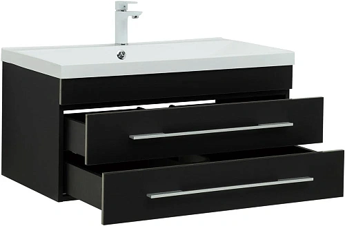 Тумба под раковину Aquanet Верона 90 New черный матовый 00272429 Тумба под раковину Aquanet Верона 90 New черный матовый 00272429