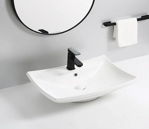 Раковина CeramaLux 9111 накладная, белый Раковина CeramaLux 9111 накладная, белый