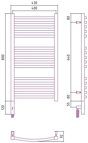 Полотенцесушитель электрический Сунержа Аркус 3.0 800х400 МЭМ левый 30-5704-8040 Матовый белый Полотенцесушитель электрический Сунержа Аркус 3.0 800х400 МЭМ левый 30-5704-8040 Матовый белый