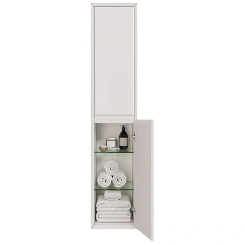 Шкаф-пенал DREJA INSIGHT, 35 см, подвесной, универсальный, 2 дверцы, 4 стеклянные полки, белый гляне 99.9201 Шкаф-пенал DREJA INSIGHT, 35 см, подвесной, универсальный, 2 дверцы, 4 стеклянные полки, белый гляне 99.9201
