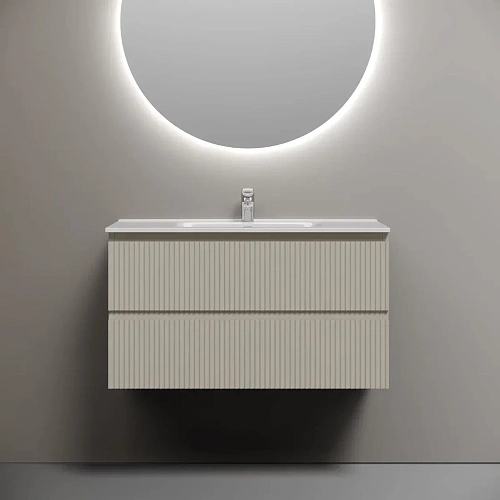 Тумба под раковину Sancos Snob R SNR90CE 890х445х500 Beige Soft, подвесная Тумба под раковину Sancos Snob R SNR90CE 890х445х500 Beige Soft, подвесная