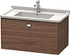 Картинка анонса товара «тумба под раковину duravit brioso br404201021 подвесная 82 см орех темный»